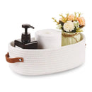 Axyaa Cotton Rope Storage Basket with Handle - Large Capacity Desktop Organizer