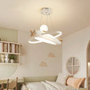 Axyaa Modern Airplane Pendant Lamp for Kids Boy Bedroom Blue Cream Chandelier