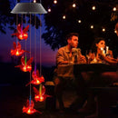 Axyaa Solar Redbird Wind Chime - LED Light, Waterproof Garden Decoration