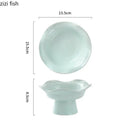 Axya Ceramic Plate Set: Sushi, Cake Stand, Dessert Dishes, Solid Color Tableware