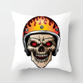 Axyaa Black Grey Skull Face Pillowcase for Halloween Living Room Decor