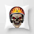 Axyaa Black Grey Skull Face Pillowcase for Halloween Living Room Decor