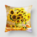 Axyaa Floral Cushion Cover - Sunflower Rose Dandelion Decorative Pillowcase