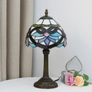 Axyaa Baroque Style Stained Glass Table Lamp Vintage Desk Small Bedside Bedroom Office Reading