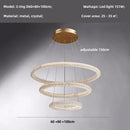 Axyaa Deluxe Crystal Pendant Chandelier - Modern Dimmable LED Lighting Fixtures