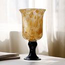 Axyaa Amber Glass Vase: French-Style Elegance for Living Room Décor