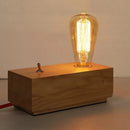 Axyaa Wooden Block Toggle Switch Cube Table Lamp for Home Art Cafe Bar