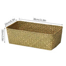 Axyaa Wicker Storage Basket Picnic Laundry Organizer Fruit Seaweed Box