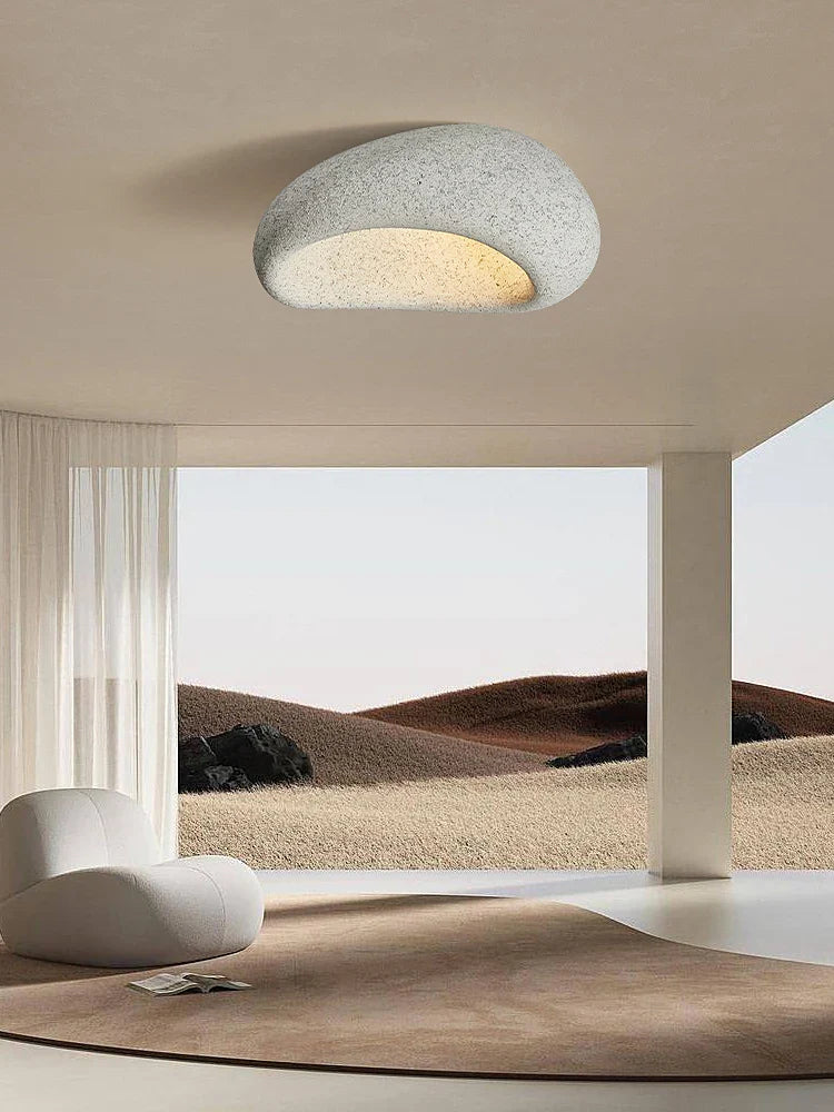 Axyaa Wabi Sabi Cream Ceiling Lamp: Simple Modern Design for Bedroom, Living Room, Dining Room