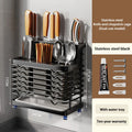Stainless Steel Countertop Knife Holder with Drain Tray by Axyaa