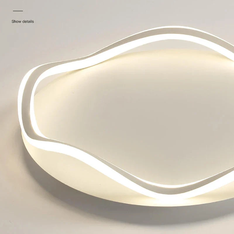 Axyaa Round LED Ceiling Light with Remote Control, Dimmable Chandelier for Living Room