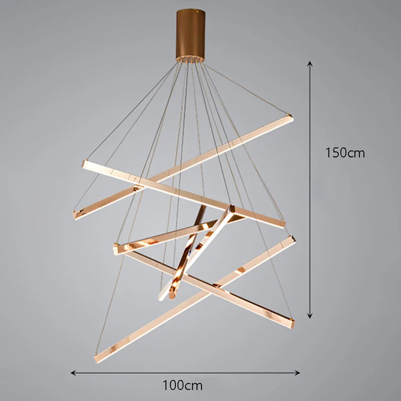 Axyaa Stainless Steel LED Chandelier for Nordic Home Decor & Dining Room Lighting