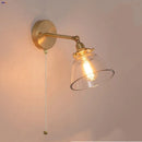 Axyaa Modern Clear Glass Wall Lights with Pull Chain Switch