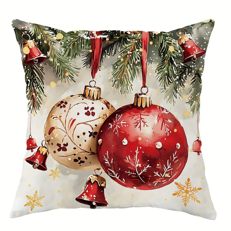 Axyaa Christmas Pillowcase: Santa Claus Snowman Bird Sofa Cushion Cover