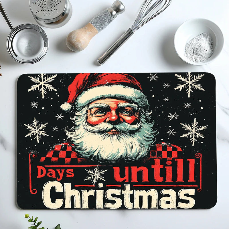 Axyaa Santa Kitchen Draining Mat - Quick Dry Dish Drainer Mat - Absorbent Countertop Drying Pad