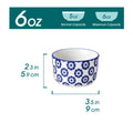 Axyaa Chinese Blue and White Ceramic Ramekins Set - Ideal for Soufflés, Desserts, and Snacks