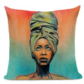 African Nation Women Portrait Pillow Cover for Home Decor by Axyaa