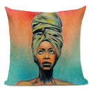 African Nation Women Portrait Pillow Cover for Home Decor by Axyaa