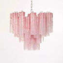 Axyaa Pink Glass Chandelier: Elegant Murano Pendant Lamp for Home Decor