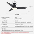 Axyaa Modern LED Ceiling Fan Light: Remote Control Dimmable, Strong Wind, Smart App Integration.