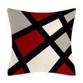 Axyaa Black Red Geometric Abstract Cushion Cover for Stylish Home Decor