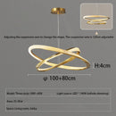 Axyaa Black Ring LED Chandelier: Modern Art Design for Living Room, Bedroom, Dining Room