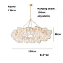 Axyaa Glass Bubble Ceiling Chandelier - Luxury LED Hanging Lamp for Living Dining Room