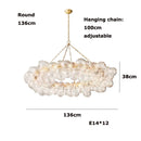 Axyaa Glass Bubble Ceiling Chandelier: Luxury LED Lighting for Living/Dining Room