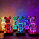 Axyaa Bear Night Light - 3D LED Fireworks Room Decoration for Kids Bedroom