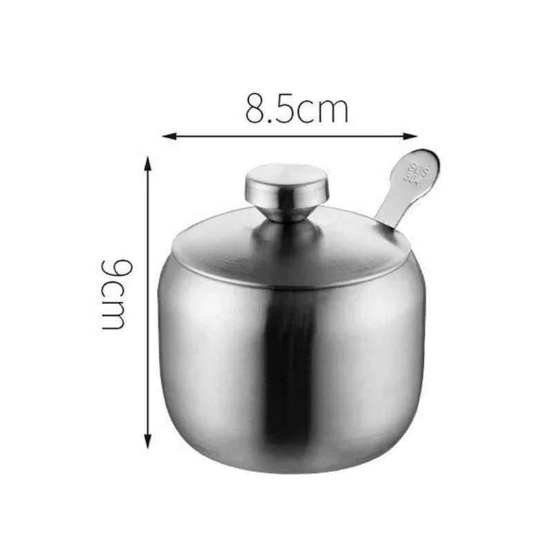 Axyaa Steel Seasoning Jars Set : Spice Container Condiment Bowls Sugar Salt Bowl