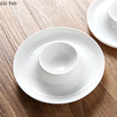 Axya White Ceramic Egg Tray Cup Rack Kitchen Tableware Specialty Plates Bowl
