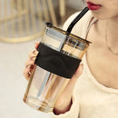 Axyaa Glass Cup with Straw - Large Capacity Creative Drinkware