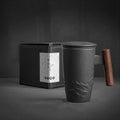 Axyaa Ceramic Filter Tea Cup with Lid, Handmade Kung Fu Mug Set