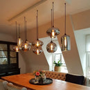 Axyaa Grey Glass Pendant Light for Dining and Bar, Industrial Chandelier