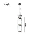 Axyaa Nordic Glass LED Pendant Lamps: Minimalist Black Chandelier for Dining & Living Room