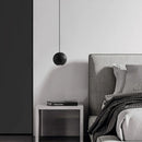 Axyaa Black Circle Pendant Lamp: Nordic Minimalist Bedroom LED Light
