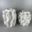 Axyaa Wavy Grain Ceramic Vase - Home Decor Floral Arrangement Accessories