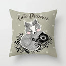 Axyaa Cartoon Animal Cushion Cover 45*45 Sofa Pillowcase Decorative Throw Pillow
