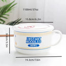 Axyaa Ceramic Ramen Bowl with Lid, Large Capacity Soup Bowl for Kitchen and Camping