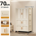 Axyaa 70cm Foldable Storage Cabinet with Wheels for Bedroom/Living Room/Study