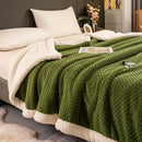Axyaa Velvet Jacquard Double Layer Blanket Queen Size Warm Plush Bed Throw