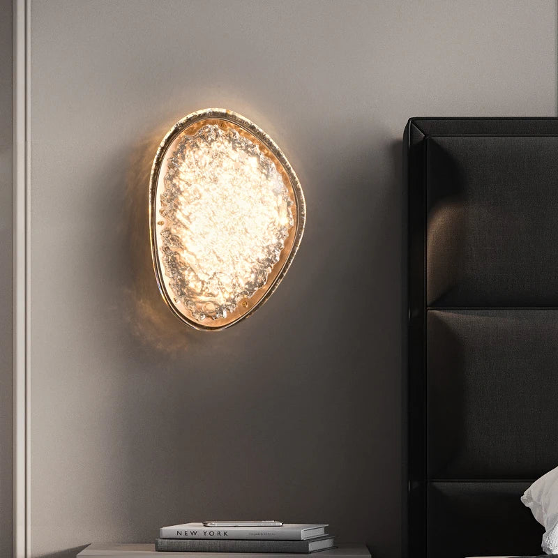 Axyaa Art Crystal Pebble Wall Lamp for Living Room Bedroom and Porch