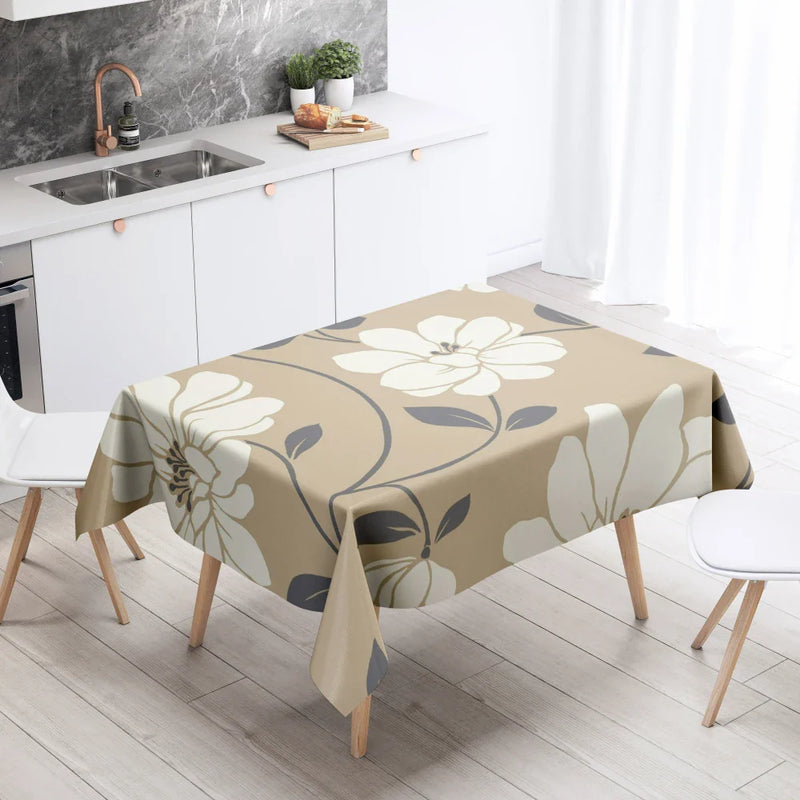 Axyaa Floral Tablecloth: Anti-Stain Waterproof Home Decoration for Kitchen, Fireplace, Countertop