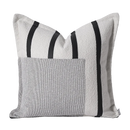 Axyaa Modern Living Room Sofa Pillow with Black and White Stitched Cushion