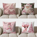 Axyaa Pink Gnomes Winter Decor Pillow Cover - Sofa, Bedroom, Car