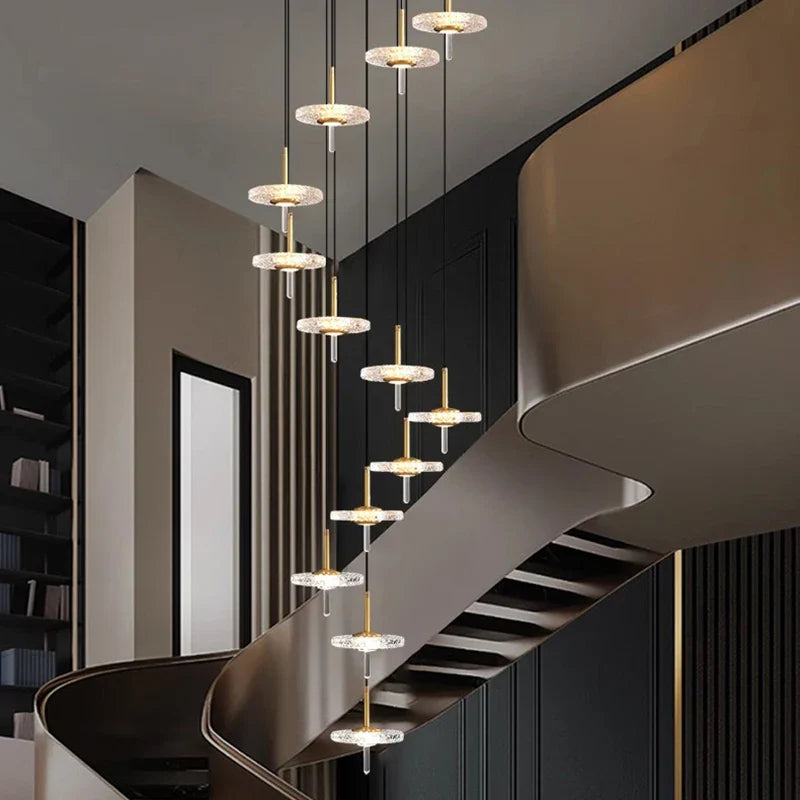 Axyaa Nordic Stair Chandelier Pendant Lights for Living Room and Dining Room