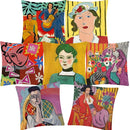 Axyaa Matisse Portrait Art Printed Cushion Cover 45X45cm