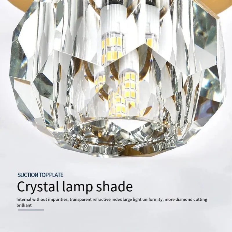 Axyaa Crystal Ceiling Lights: Modern LED Fixture for Bedroom, Corridor, Aisle, Entrance, Bar, and Cafe