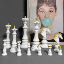 Axya Resin Chess Horse King Queen Statue - Home Decor Ornament