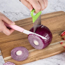 Axyaa Onion Cutter Holder Lemons Slicer Kitchen Gadget Fork Stainless Steel